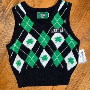 Lucky AF Shamrock Sweatervest